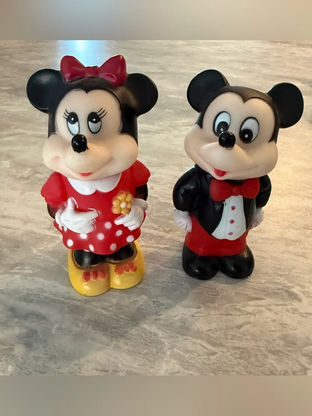 Walt Disney Company Tootsietoy Minnie & Mickey 1986 Vintage Dolls Rubber 5”